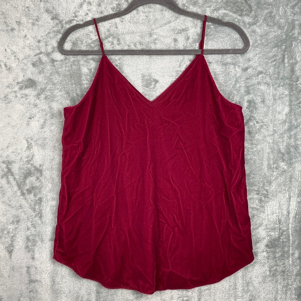 Express Cami Tank Top Womens Small Red Velour Lined Y2k whimsigoth fairy Grunge